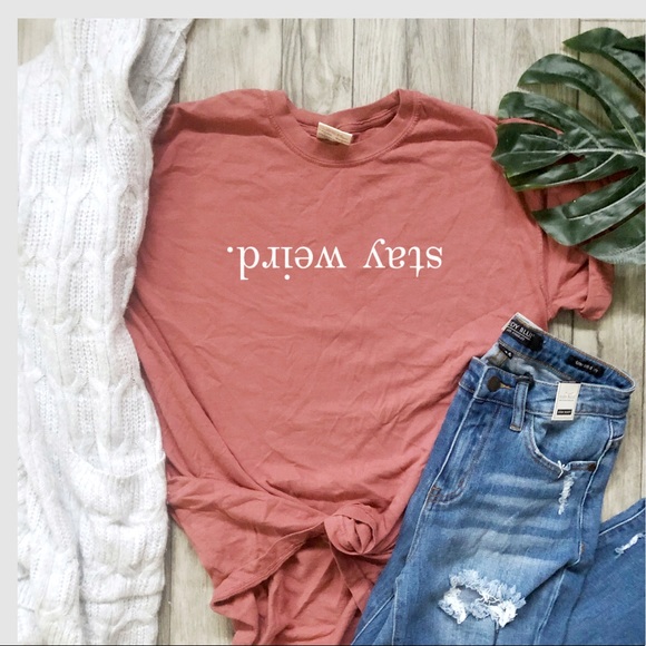 NEW Stay Weird Graphic Tee Comfort Colors S-3X - Picture 3 of 3